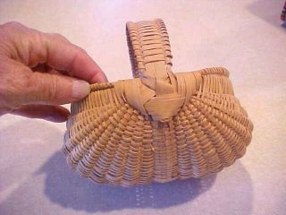 Vintage Handmade Buttocks Basket Signed By The Maker
