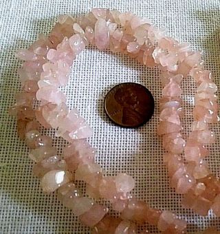 Vintage rose quartz nugget beads 36 