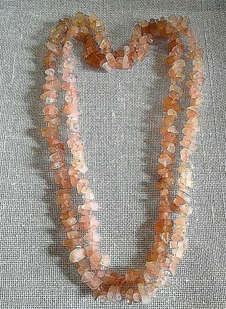Vintage rose quartz nugget beads 36 
