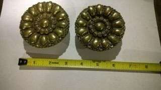 Set Of 2,  1950s Vintage Large 3 " Round Solid Brass Cabinet Door,  Pull