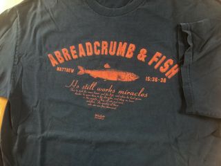 Vintage Kerusso Abercrombie And Fitch Abreadcrumb & Fish Parody Jesus T Shirt