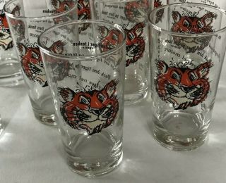 6 Vintage Esso Tiger Gas " Put A Tiger In Your Tank " Language Glasses