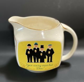 Vintage￼ Tullamore Dew Liquor Whiskey “give Every Man His Dew” Pitcher