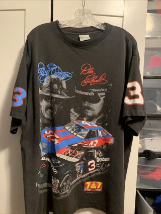 Xl - Vtg Nascar 90s Richard Petty Dale Earnhardt Single Stitch T - Shirt Usa