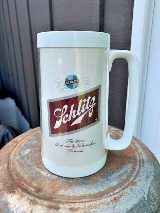 Vintage Schlitz Milwaukee Beer Mug Cup Insulated Thermo - Serv Breweriana Coffee