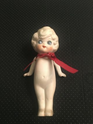 Vintage Porcelain Bisque Japan Doll - 5.  5 " Jointed Arms -