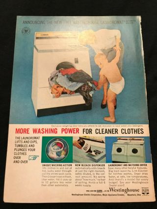 1960 Westinghouse Dryer Laundry Vintage Ad Cute Boy In Briefs Underwear Mom