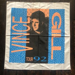 Vintage Vince Gill Bandana Country Music Concert Tour 1992 21”x21” 90’s