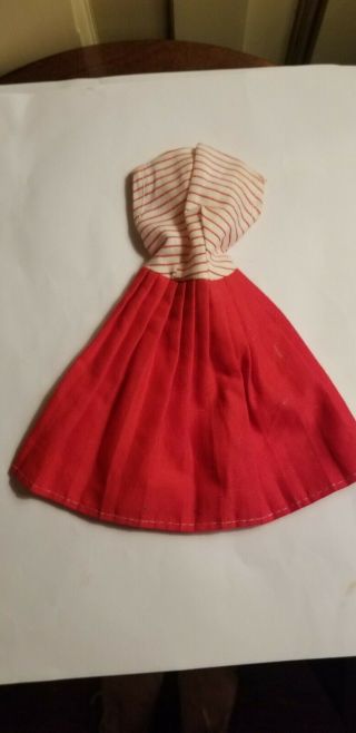 Vintage Barbie Clone Red And White Striped Stripe Dress