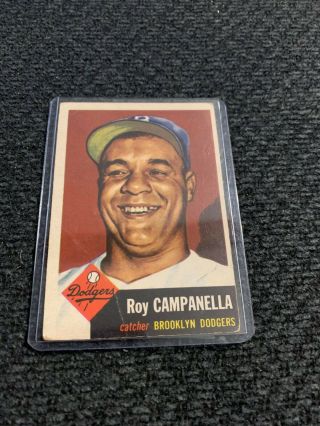 Vintage 1953 Topps Authentic Card 27 Roy Campanella Dodgers Vg