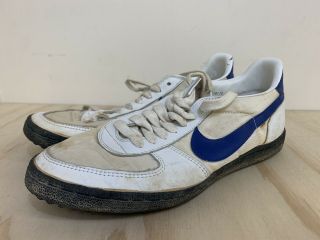Vtg 80s Nike Waffle Trainer Sneaker Blue Swoosh Sz 11 821101pd Rare