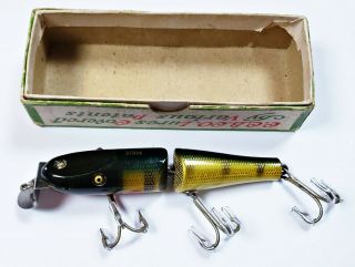 Creek Chub 2601 Jointed Pikie Lure EX In Correct Box Circa 1940s Perch Scale 2