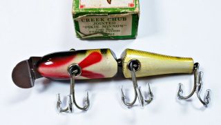 Creek Chub 2601 Jointed Pikie Lure EX In Correct Box Circa 1940s Perch Scale 3