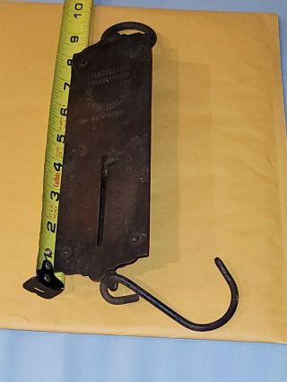 Vintage Brass John Chatillon & Sons 50lb Hanging Fish Scale York Rustic Old