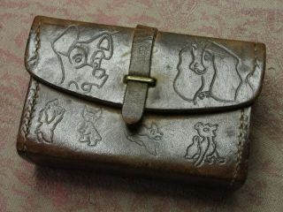 Vintage 1941 Ww Ii Browning Automatic Rifle Leather Ammo Case W Lady & The Tramp