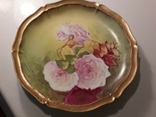 Vintage Artist Signed Haviland Limoges Floral Plate 8 5/8 "