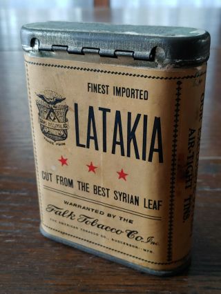 Vintage Latakia Vertical Pocket Tobacco Tin Advertising 2