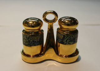 Vintage Gold Salt And Pepper Shakers Set Of 4 From Japan