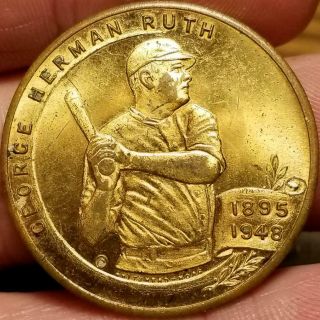 Vtg.  1948 Baseball Legend Babe Ruth Token Rare R5 Medal Post Gazette Pittsburgh
