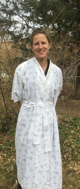 Vintage Japanese Robe,  Kimono Style 100 Cotton M Unisex Ikat In Fabric