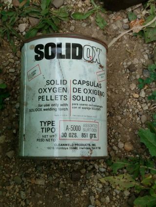 Full 5000° Solidox Can Mixed Large Pellets For Welding Brazing Soldering Vtg