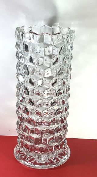 Antique Fostoria American Cylinder Vase Elegant Americana Glass 10”