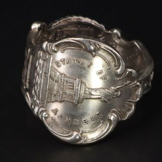 Vtg Sterling Silver York City Souvenir Spoon Handle Ring Size 10.  5 - 13.  5g