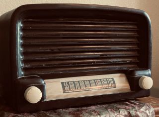 1948 General Electric Ge Model 102 Vintage Art Deco Bakelite Vacuum Tube Radio