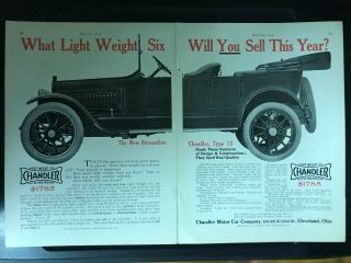 1923 Chandler Six 2 Page Car Ad - Vintage