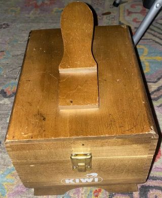 Vintage Kiwi Hand - Crafted Shoe Valet Shoe Shine Wooden Box & Accessories