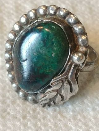 Vintage Navajo Southwestern Silver Turquoise Ring Size 6