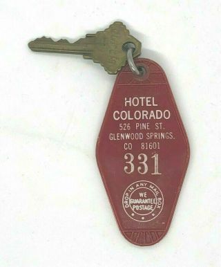 Vtg Hotel Room Key & Fob Hotel Colorado Colorado Springs,  Co Room 331