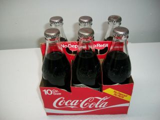 Vintage 6 - Pack Nashville,  Tennessee 75th Anni.  10oz Coca Cola Glass Bottles.