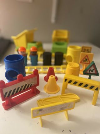 Vintage Fisher - Price Little People Construction Vehicles And Accessories