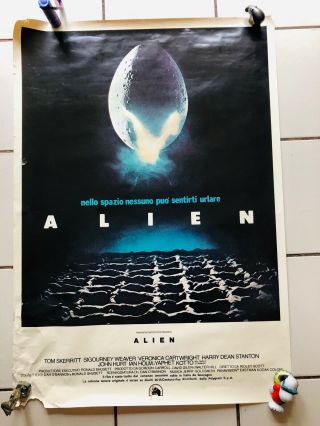Vintage 1979 Alien Rolled Italian One Sheet Movie Poster 27 1/2 X 39 1/2 Sci Fi