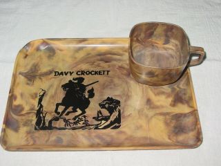 Vintage Davy Crockett Plastic Plate And Cup