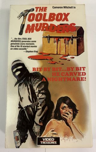 The Toolbox Murders Vhs Tape Vintage Horror Video Treasures Cameron Mitchell