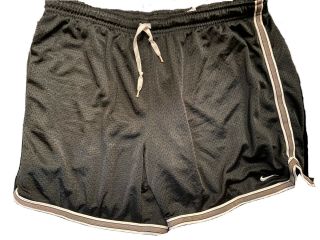 Vintage Nike Mesh Shorts “grey Tag” Size Large Black With Stripes