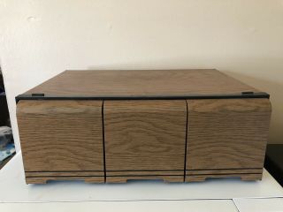 Vintage Cd Holder 3 Drawers Holds 60 Cds Faux Wood Storage Cabinet Case