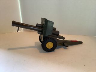 Vintage Cragstan Tin Litho Toy Howitzer Cannon Military Made In Japan