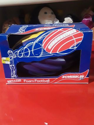 Vintage Nerf Style Foam Football Scrambler Soft N Fun Purple Yellow