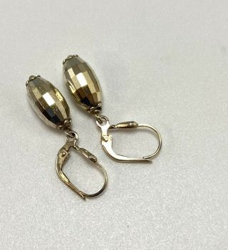 Milor Italy 925 Sterling Silver Gold Plated Vintage Drop Dangle Earrings