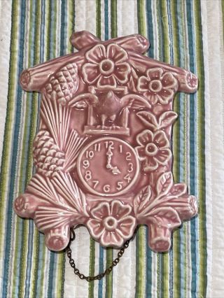 Vintage Wall Pocket Pink Cuckoo Clock