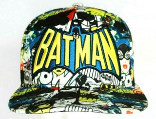 Batman Dc Comics Embroidered Vintage Look Graphics Snap Back Hat