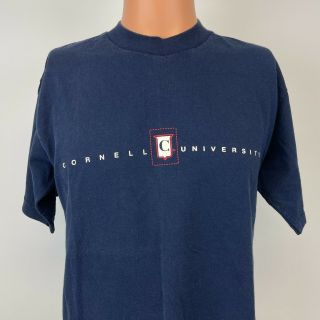 Cornell University T Shirt Vintage 90s Ivy League College Made Usa Blue Size M