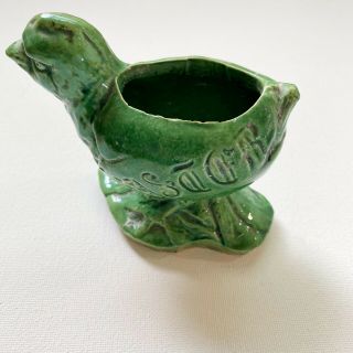 Vintage Green Ceramic Easter Chick Egg Cup,  Toothpick Holder,  Planter