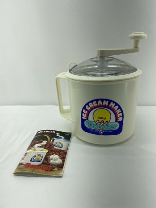 Vtg Donvier Chillfast Hand Crank Ice Cream Maker Japan W Recipe Book