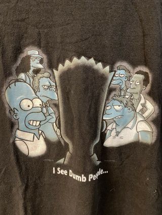 Vintage 2001 The Simpsons “I See Dumb People” parody T - Shirt 2