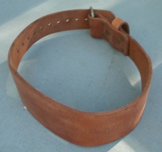 Vintage Leather Weight Lifting Back Support Belt L 43 "