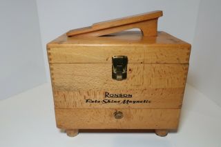 Vintage Ronson Roto Shine Magnetic Shoe Shine Box With Accessories